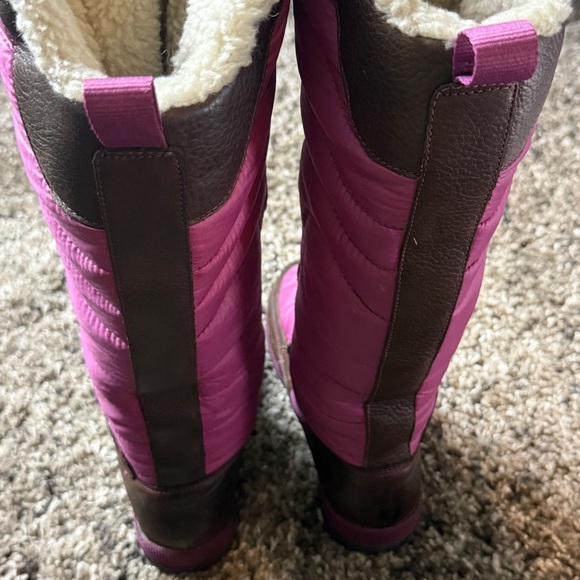 TIMBERLAND Crystal Mountain Knee High Pink and Brown Winter Boots Size 8 Women - Picture 8 of 15